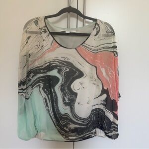 Diane Von Furstenberg Swirl Print Blouse